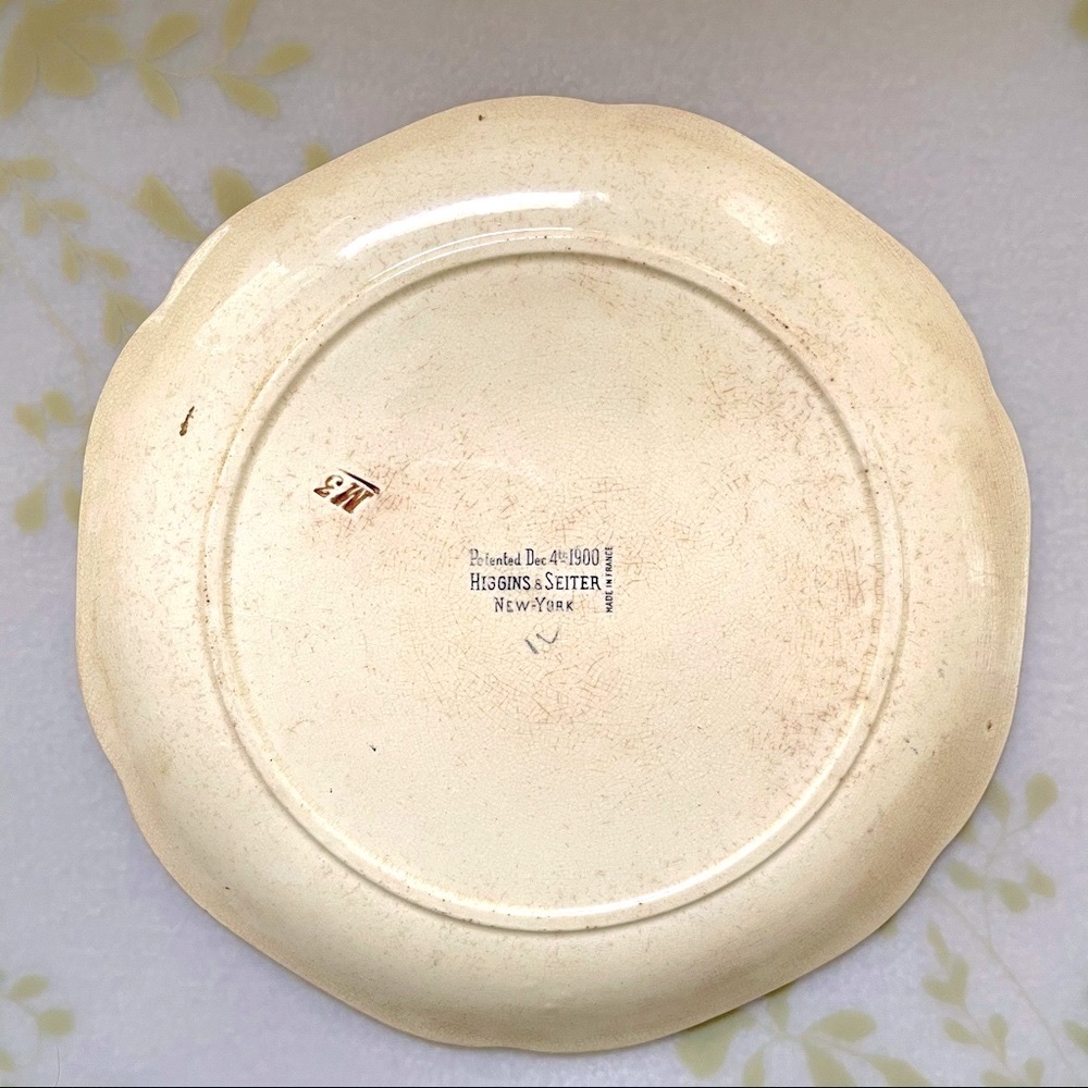RARE 1900 Higgins & Seiter Rabbit Plate Choisy le Roi Antique Majolica Plate - Picture 10 of 13